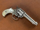 1877 Colt Thunderer .41 Double Action Revolver Factory Soft Finish New York Engraved Nickel Pearl Letter 1883 - 1 of 15