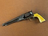 Rare & Important Early 1860 Colt Fluted Army .44 Percussion Revolver SN 107 Civil War Presentation Pistol Engraved Legend One-Piece Ivory Grips - 15 of 15