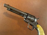 1873 Colt Single Action Army .45 Revolver Rare Factory Ivory Grips 1885 Carved Steer Head 5 1/2