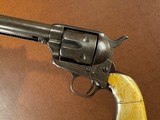 1873 Colt Single Action Army .45 Revolver Rare Factory Ivory Grips 1885 Carved Steer Head 5 1/2