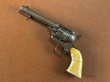 1873 Colt Single Action Army .45 Revolver Rare Factory Ivory Grips 1885 Carved Steer Head 5 1/2