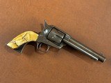 1873 Colt Single Action Army .45 Revolver Rare Factory Ivory Grips 1885 Carved Steer Head 5 1/2