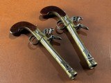 PAIR Brander & Potts London Brass Box Lock Flintlock Blunderbuss Pistols w/ Snap Bayonets RARE Large Napoleonic Era Coach/Naval Defense Guns - 15 of 15