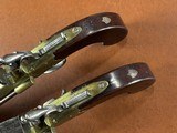 PAIR Brander & Potts London Brass Box Lock Flintlock Blunderbuss Pistols w/ Snap Bayonets RARE Large Napoleonic Era Coach/Naval Defense Guns - 12 of 15