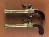 PAIR Brander & Potts London Brass Box Lock Flintlock Blunderbuss Pistols w/ Snap Bayonets RARE Large Napoleonic Era Coach/Naval Defense Guns - 13 of 15