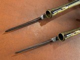 PAIR Brander & Potts London Brass Box Lock Flintlock Blunderbuss Pistols w/ Snap Bayonets RARE Large Napoleonic Era Coach/Naval Defense Guns - 11 of 15