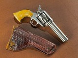 1873 Colt Frontier Six Shooter Single Action Army Revolver .44-40 Nickel Ivory 1880 Wild West Outlaw Pistol w/ Holster 1st Gen Blackpowder SAA - 1 of 15