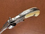 Wild West Saloon Madam's Lady of the Night Cased Engraved .22 Pocket Revolver Knife & Accs RARE 1870's Ladies' Pearl Pistol Dagger Set - 14 of 14
