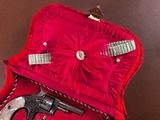 Wild West Saloon Madam's Lady of the Night Cased Engraved .22 Pocket Revolver Knife & Accs RARE 1870's Ladies' Pearl Pistol Dagger Set - 8 of 14