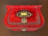 Wild West Saloon Madam's Lady of the Night Cased Engraved .22 Pocket Revolver Knife & Accs RARE 1870's Ladies' Pearl Pistol Dagger Set - 2 of 14