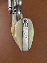 Rare Browning Bros Utah Shipped 1873 Colt Frontier Six Shooter Single Action Army Revolver .44-40 Nickel 1897 Carved Steer Head Pearl Slim Jim Holster - 12 of 15