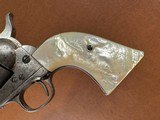 Rare Browning Bros Utah Shipped 1873 Colt Frontier Six Shooter Single Action Army Revolver .44-40 Nickel 1897 Carved Steer Head Pearl Slim Jim Holster - 8 of 15