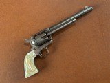 Rare Browning Bros Utah Shipped 1873 Colt Frontier Six Shooter Single Action Army Revolver .44-40 Nickel 1897 Carved Steer Head Pearl Slim Jim Holster - 3 of 15