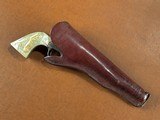 Rare Browning Bros Utah Shipped 1873 Colt Frontier Six Shooter Single Action Army Revolver .44-40 Nickel 1897 Carved Steer Head Pearl Slim Jim Holster - 15 of 15