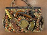 Southern Stocked Henry Deringer Philadelphia Derringer Percussion Pocket Pistol w/ Carpet Bag Mold Flask & Dagger HISTORY - 3 of 15