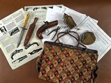 Southern Stocked Henry Deringer Philadelphia Derringer Percussion Pocket Pistol w/ Carpet Bag Mold Flask & Dagger HISTORY - 2 of 15