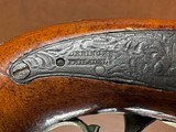 Southern Stocked Henry Deringer Philadelphia Derringer Percussion Pocket Pistol w/ Carpet Bag Mold Flask & Dagger HISTORY - 9 of 15