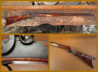 Custom Samuel Hawken St. Louis .50 Cal Percussion Half Stock Plains Rifle Tiger Maple Silver Eagle - Frontier Mountain Man Muzzleloader - Image 1 of 15