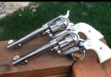 LONE RANGER RIG WITH A PAIR OF NICKEL PLATED, .45 COLT SAA’s with 5 1/2” BARRELS. - 8 of 16