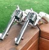 LONE RANGER RIG WITH A PAIR OF NICKEL PLATED, .45 COLT SAA’s with 5 1/2” BARRELS. - 6 of 16
