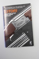 Browning Citori Owners Manual and Warranty Card - 1 of 1