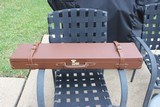 Emmebi of Italy. All leather gun case. For a side by side 12 ga with barrels to 32