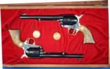 Colt 125th Anniversary set consists of (2) .45 LC SAA Revolvers in presentation box. - 1 of 4