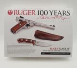 Ruger MKIV, W/Knife, 100 YRS, .22LR, NIB - 7 of 10