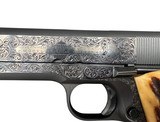 Colt Government Model1911.45 ACP – Commercial 1962Factory Engraved (Engraver Unknown)Stag Grips “Pristine” Condition - 9 of 11