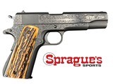 Colt Government Model1911.45 ACP – Commercial 1962Factory Engraved (Engraver Unknown)Stag Grips “Pristine” Condition - 1 of 11