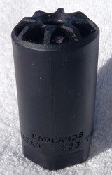 Sharps Bros Badlands .223./354 Cal. Blast Deflector-Fits 1/2X28 TPI. Stainless Steel Plated, Nitride, Black.