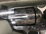 COLT SAA 45 LC ENGRAVED NICKEL COLT "D" PATTERN 5" BARREL COLT MEDALLION GRIPS - 2 of 8