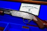 FANTASTIC WINCHESTER 42 42-5 ENGRAVED WITH DONUT POST VENT RIB -- MOD CHOKED -- COMPACT LEATHER CASED - 3 of 20