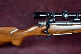COMMERCIAL FN MAUSER -- 458 LOTT -- BELL CARLSON FIGURED WALNUT STOCK -- NECG BOLT SHROUD -- BLACKBURN MAGNUM DROP BOX -- PERFECT PH RIFLE - 9 of 11