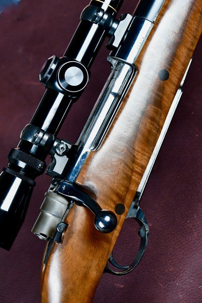 COMMERCIAL FN MAUSER -- 458 LOTT -- BELL CARLSON FIGURED WALNUT STOCK -- NECG BOLT SHROUD -- BLACKBURN MAGNUM DROP BOX -- PERFECT PH RIFLE