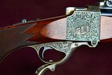 MAGNIFICENT GRIFFIN HOWE FARQUHARSON IN .219 ZIPPER ENGRAVED BY RUDOLPH KORNBRATH -- J UNERTL SCOPED -- INCREDIBLE RIFLE -- ONE OF A KIND - 3 of 20