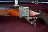 MAGNIFICENT GRIFFIN HOWE FARQUHARSON IN .219 ZIPPER ENGRAVED BY RUDOLPH KORNBRATH -- J UNERTL SCOPED -- INCREDIBLE RIFLE -- ONE OF A KIND - 13 of 20