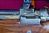 INCREDIBLE DUMOULIN DOUBLE SQUARE BRIDGE MAUSER IN .375 HH -- MAGNUM ACTION -- 24K GOLD ENGRAVED -- ALL FACTORY OPTIONS - 11 of 20