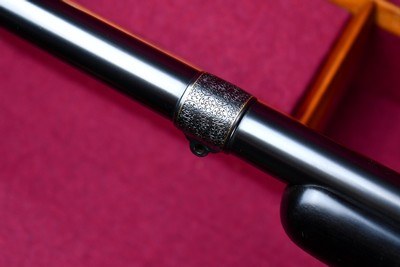 INCREDIBLE DUMOULIN DOUBLE SQUARE BRIDGE MAUSER IN .375 HH -- MAGNUM ACTION -- 24K GOLD ENGRAVED -- ALL FACTORY OPTIONS - Image 10 of 20