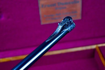 INCREDIBLE DUMOULIN DOUBLE SQUARE BRIDGE MAUSER IN .375 HH -- MAGNUM ACTION -- 24K GOLD ENGRAVED -- ALL FACTORY OPTIONS - Image 16 of 20