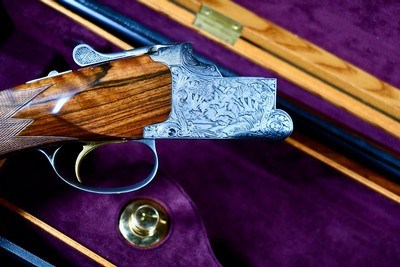 INCREDIBLE 1965 BROWNING SUPERPOSED DIANA GRADE 20GA 2 BARREL SET -- JOSE BAERTEN ENGRAVED -- MARVIN HUEY CASED - Image 6 of 19