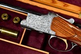 INCREDIBLE 1965 BROWNING SUPERPOSED DIANA GRADE 20GA 2 BARREL SET -- JOSE BAERTEN ENGRAVED -- MARVIN HUEY CASED - Image 2 of 19