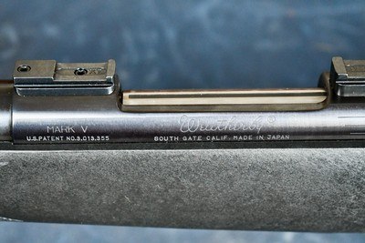 AS NEW WEATHERBY MARK V SYNTHETIC IN .375 HH -- FLAT COMB -- CHEEK PIECE -- TALLEY BASES -- TEST SHOT ONLY - Image 7 of 13