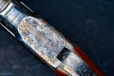 BEAUTIFUL PARKER BROTHERS DHE 28GA FACTORY SKEET GUN -- 00 FRAME--STRAIGHT GRIP -- SKELETAL BUTT -- 26