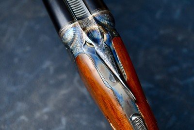 BEAUTIFUL PARKER BROTHERS DHE 28GA FACTORY SKEET GUN -- 00 FRAME--STRAIGHT GRIP -- SKELETAL BUTT -- 26