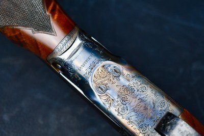 BEAUTIFUL PARKER BROTHERS DHE 28GA FACTORY SKEET GUN -- 00 FRAME--STRAIGHT GRIP -- SKELETAL BUTT -- 26
