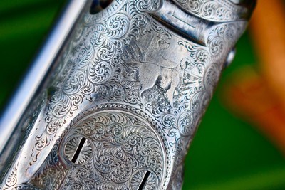 BEAUTIFUL RARE AHE 20/28 GA. 2 BARREL SET -- ACME STEEL , PISTOL GRIP,DOUBLE TRIGGERS ,EJECTORS AND CASED - Image 6 of 18