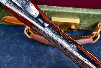 BEAUTIFUL WEBLEY SCOTT 700 20GA -- STRAIGHT HAND STOCK -- CHECKERED BUTT -- CASED - Image 12 of 20