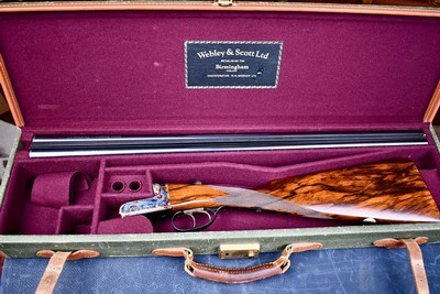 BEAUTIFUL WEBLEY SCOTT 700 20GA -- STRAIGHT HAND STOCK -- CHECKERED BUTT -- CASED - Image 20 of 20