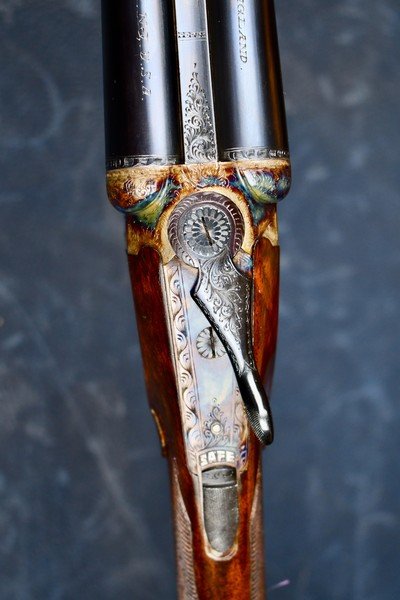 BEAUTIFUL WEBLEY SCOTT 728 28GA -- STRAIGHT HAND STOCK -- SPLINTER FOREND -- DOUBLE TRIGGERS -- HIGH CONDITION - Image 7 of 15